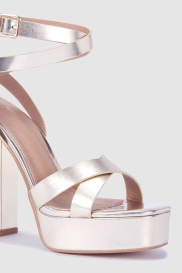 Buy Novo Gold Payton Platform Ankle Strap Heeled Sandal from Next