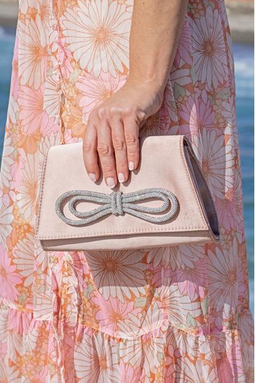 Buy Novo Nude Alias Diamante Bow Clutch Bag from Next India