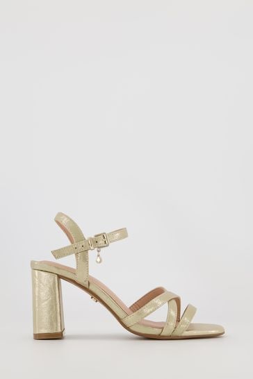 Office gold shop block heels