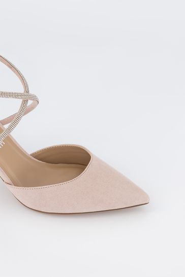 Buy Office Nude Embellished Strappy Pointed Toe Court Shoe from Next Denmark