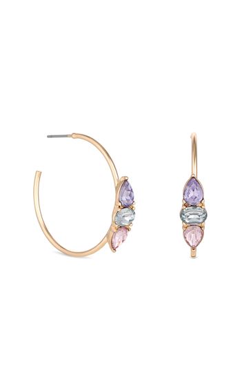 Buy Lipsy Jewellery Rose Gold Pink Pastel Stone Fine Hoop