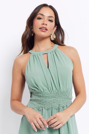 Halter neck fit sales and flare dress