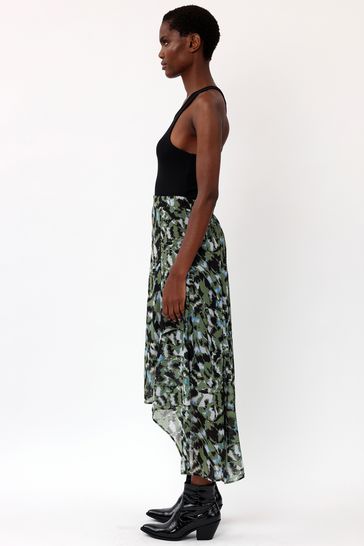 Buy Religion Green High Low Midi Skirt Abstract Animal Prints from