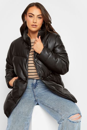 Black pu puffer clearance
