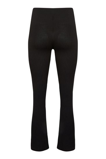 Petite black ribbed cheap flares