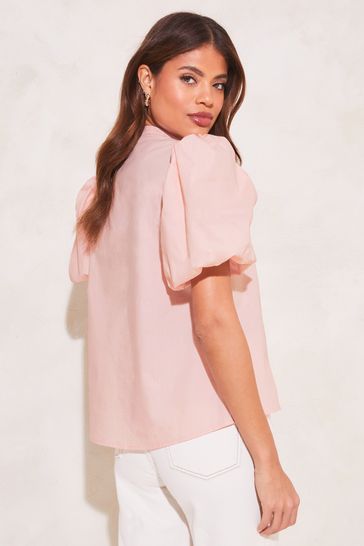 Baby pink puff sleeve top store