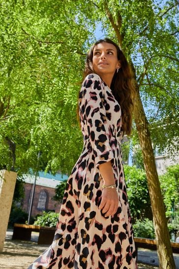 Y.A.S Leopard Print Maxi Length Shirt Dress