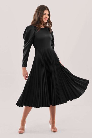 Buy Closet Black Pleated Dress from Next Luxembourg