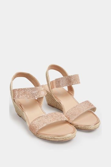 Yours Curve Pink Extra-Wide Fit Espadrille Wedge