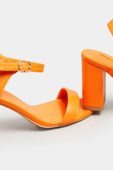 Orange block heels wide fit clearance