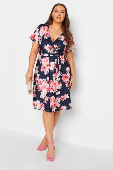 Plus size hotsell wrap skater dress