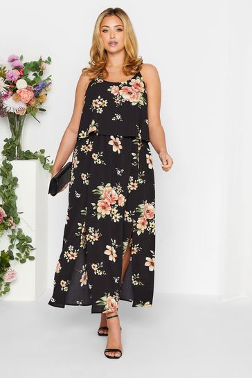 Floral overlay store maxi dress
