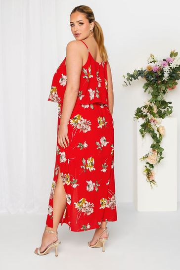 Buy Yours Curve Red Floral Overlay Maxi Dress from Next Poland