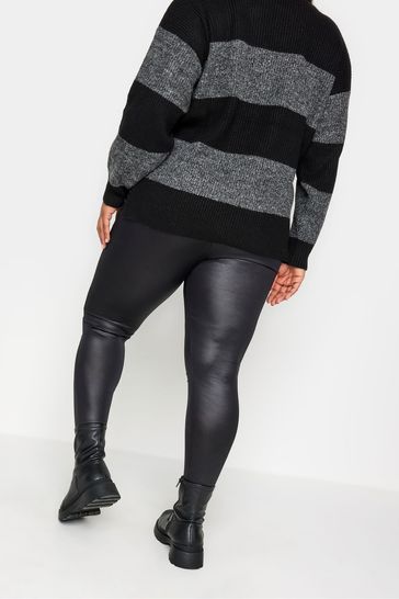 Black wet look online leggings plus size