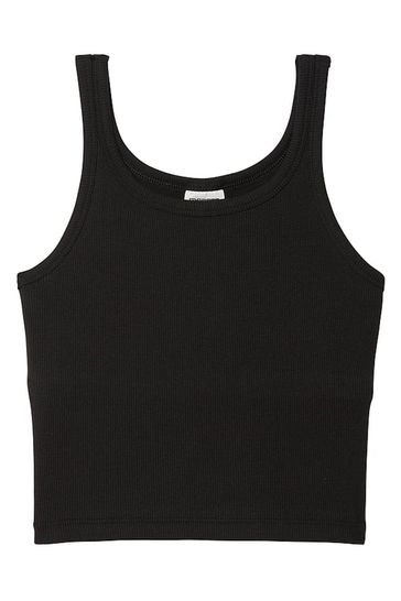 Black ribbed shop tank top