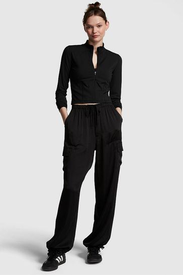 Buy Victoria s Secret PINK Pure Black Active Full Zip Jacket from