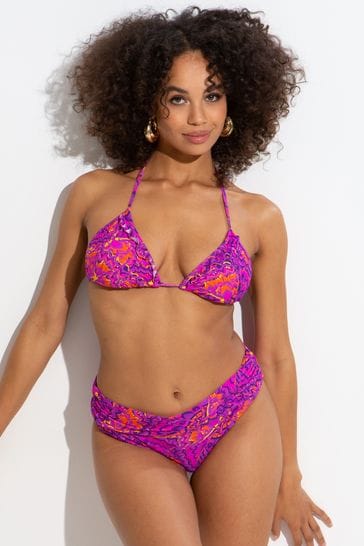 Pour Moi Purple Fold Over Bermuda Bikini Brief