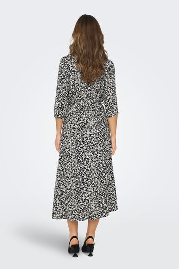 Buy JDY Black Ditsy Floral Printed Midi Shirt Dress from Next Netherlands