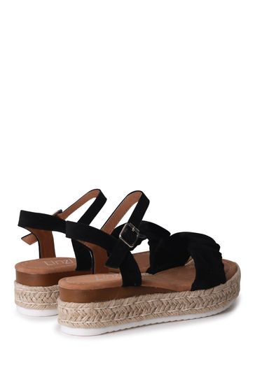 Buy Linzi Black Faux Suede Paris Two Part Espadrille Inspired