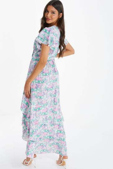 Blue and pink long dress hotsell