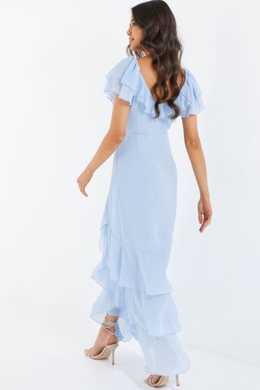 Baby blue sales chiffon maxi dress