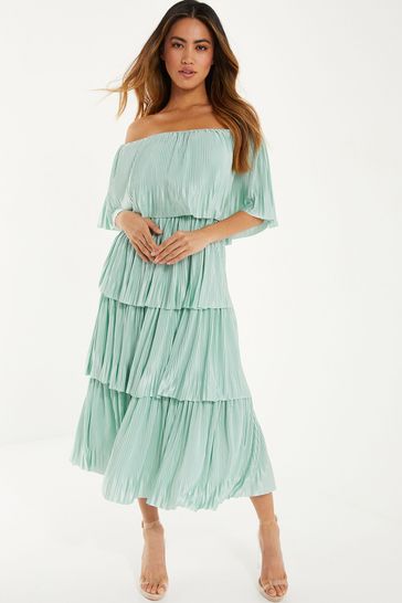Mint green sales bardot dress