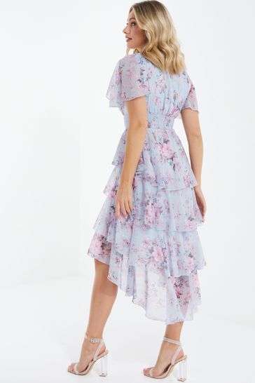 Quiz black glitter dip hem dress cheap