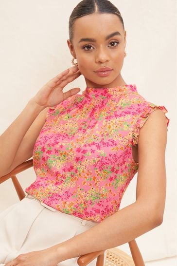 High neck discount shell top