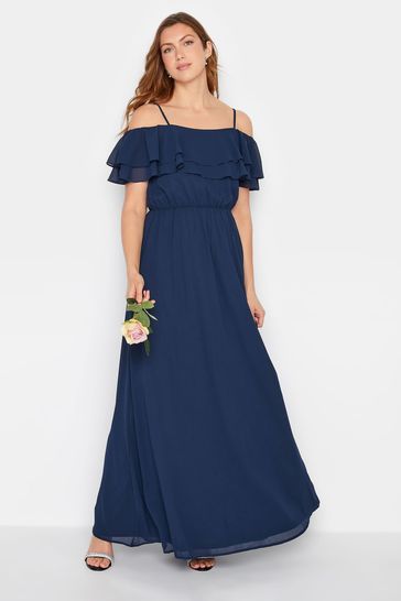 Long Tall Sally Blue Ruffle Maxi Dress