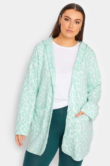 Yours Curve Green Luxury Hooded Faux Fur Jacket