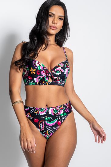 Black discount floral bikini