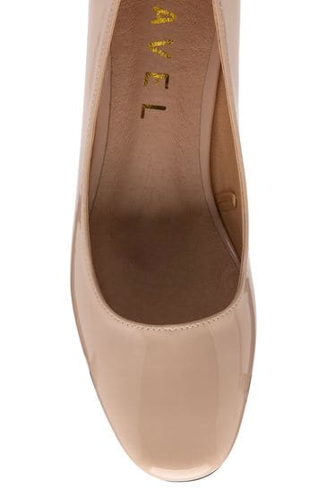 Ravel Nude Patent Block Heel Shoes