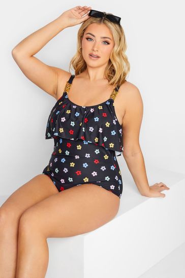 Black plus size swimsuit discount