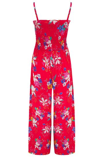 Red floral culotte best sale jumpsuit