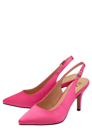 Hot pink slingback shoes top