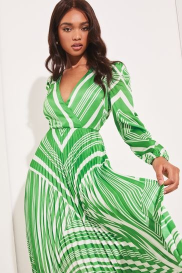 Lipsy stripe pleated discount dress
