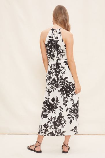 Black white floral on sale dress