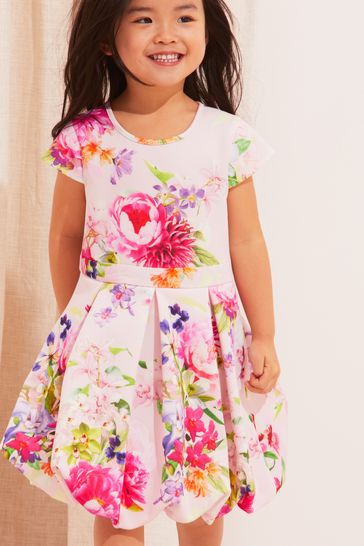 Buy Lipsy Pink Mini Puff Ball Scuba Dress from Next Luxembourg