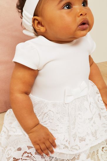 White discount lace headband