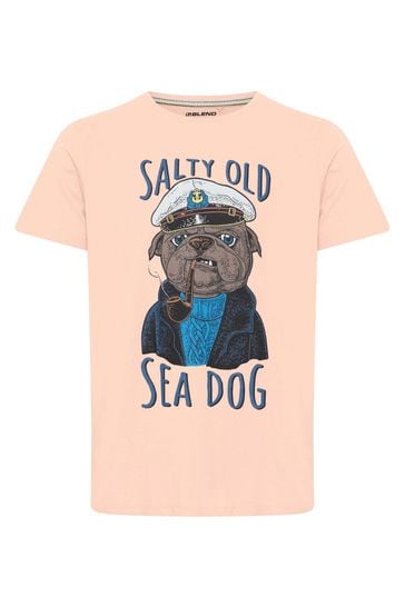 Buy Blend Pink Salty Sea Dog Printed T Shirt from Next Luxembourg