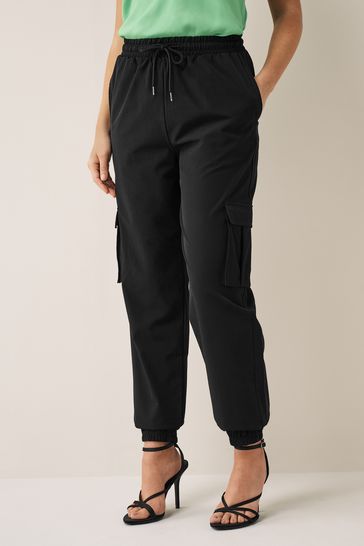NOISY MAY Black High Waisted Utility Cargo Trousers