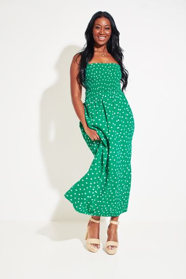 Pour Moi Removable Straps Shirred Bodice Maxi Dress