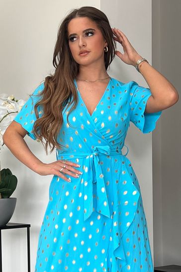 Blue spotty maxi dress 2025