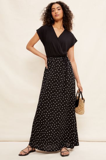 Buy Friends Like These Black Camel Animal Short Sleeve Wrap V Neck