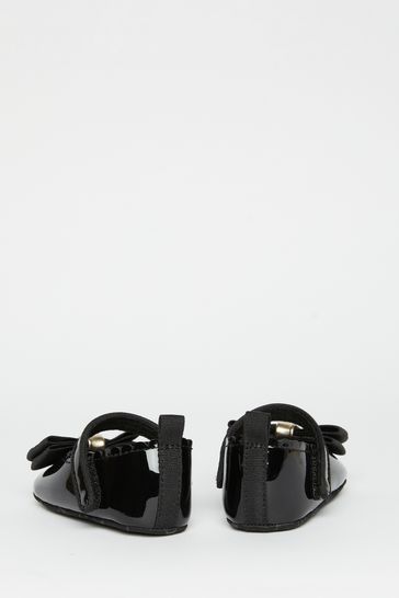 Buy Lipsy Girl Black Velcro Bow Mary Jane Ballerina Occasion Shoe