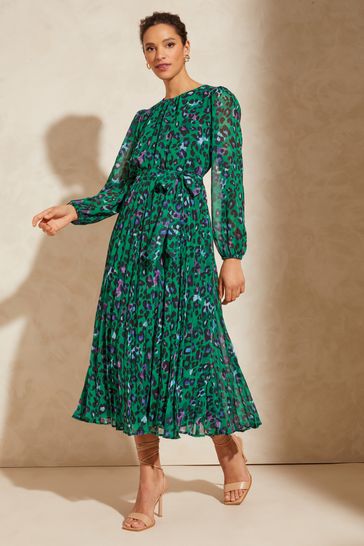 Next green leopard print dress outlet