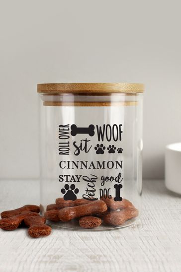 Personalized dog hot sale treat container