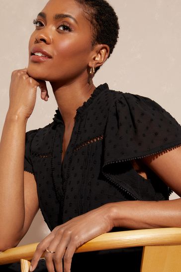 Black lace clearance frill dress