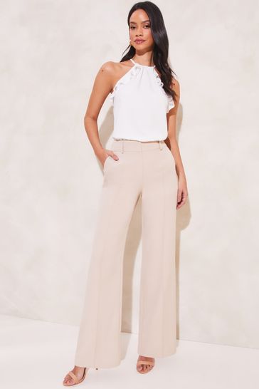 Buy Lipsy Ivory Ruffle Halter Neck Top from Next Ireland