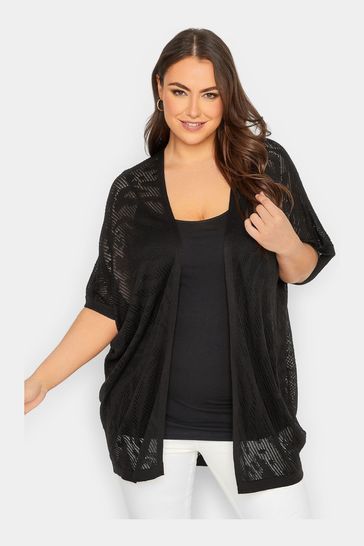 Yours Curve Black Cocoon Cardigan